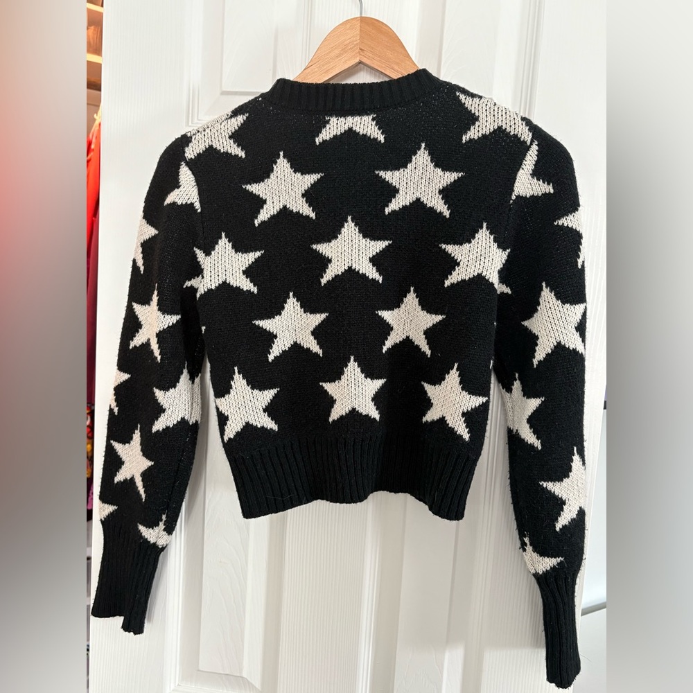Franki (Tween Francesca’s) Black & White Cropped Star Sweater | Size 12